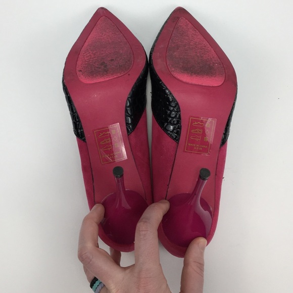 Signature by shoe dazzle pink and black heels 6.5 - Picture 7 of 7